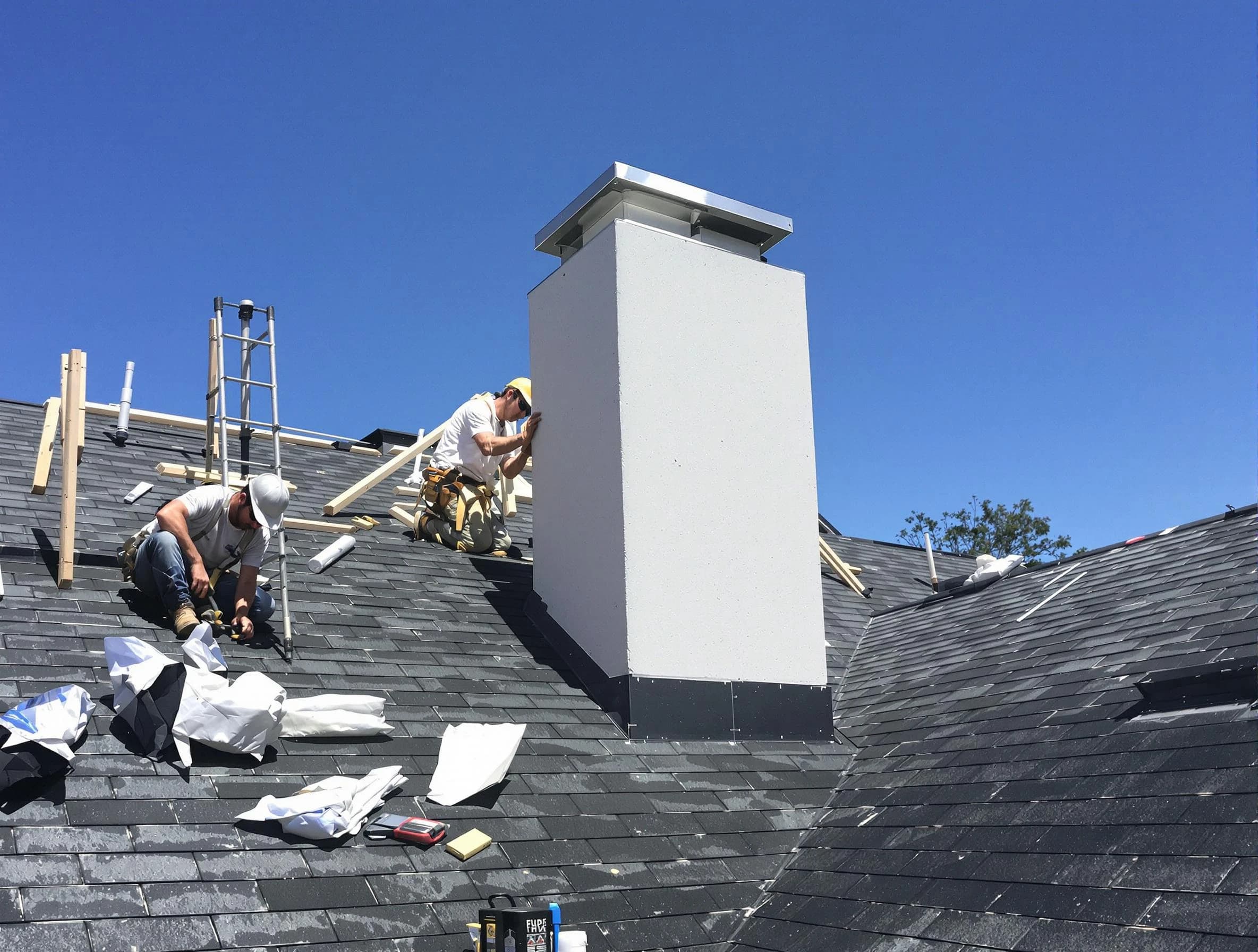 Richmond Chimney Sweep crew installing a new chimney in Richmond, VA