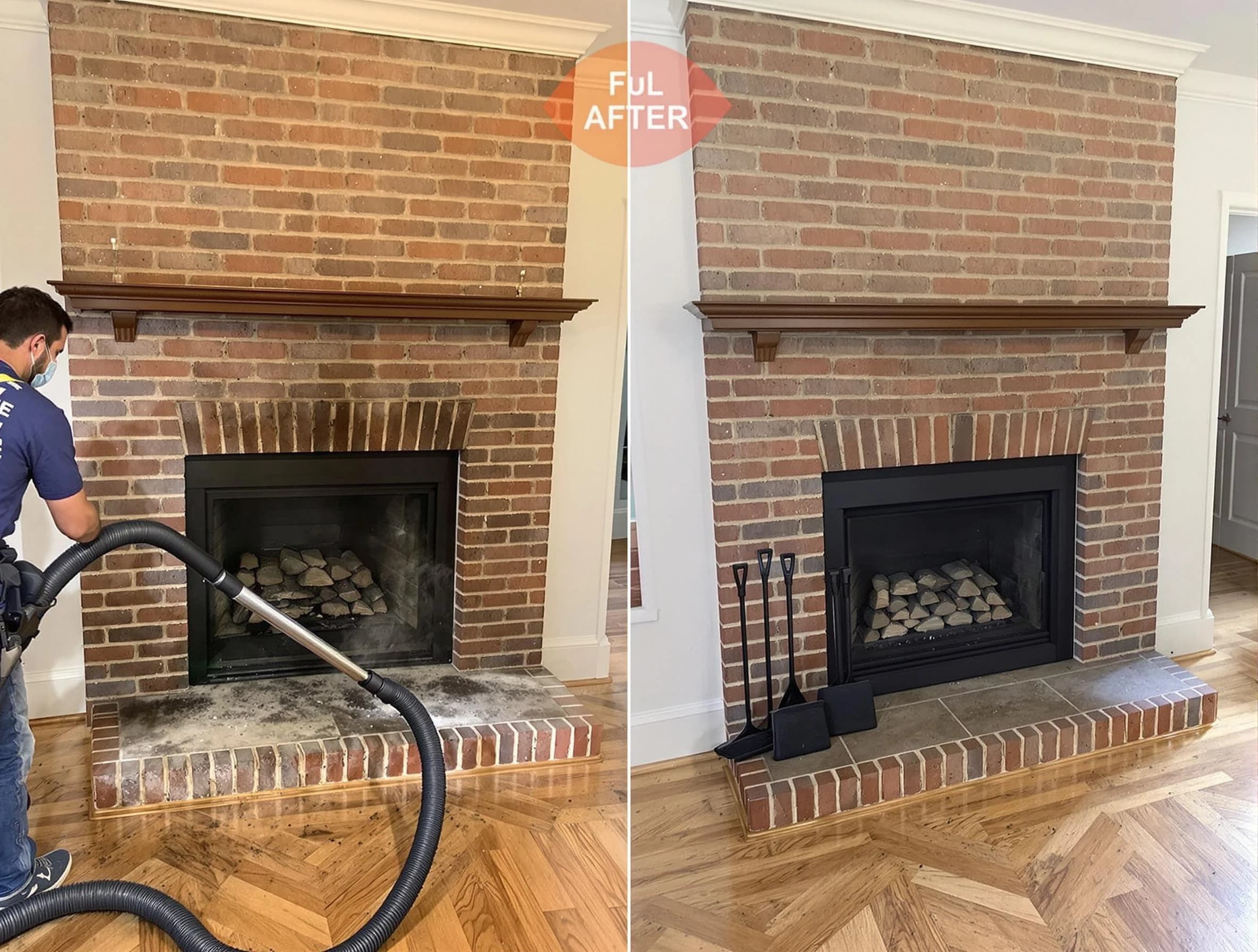 Richmond Chimney Sweep carefully sanitizing a fireplace in Richmond, VA