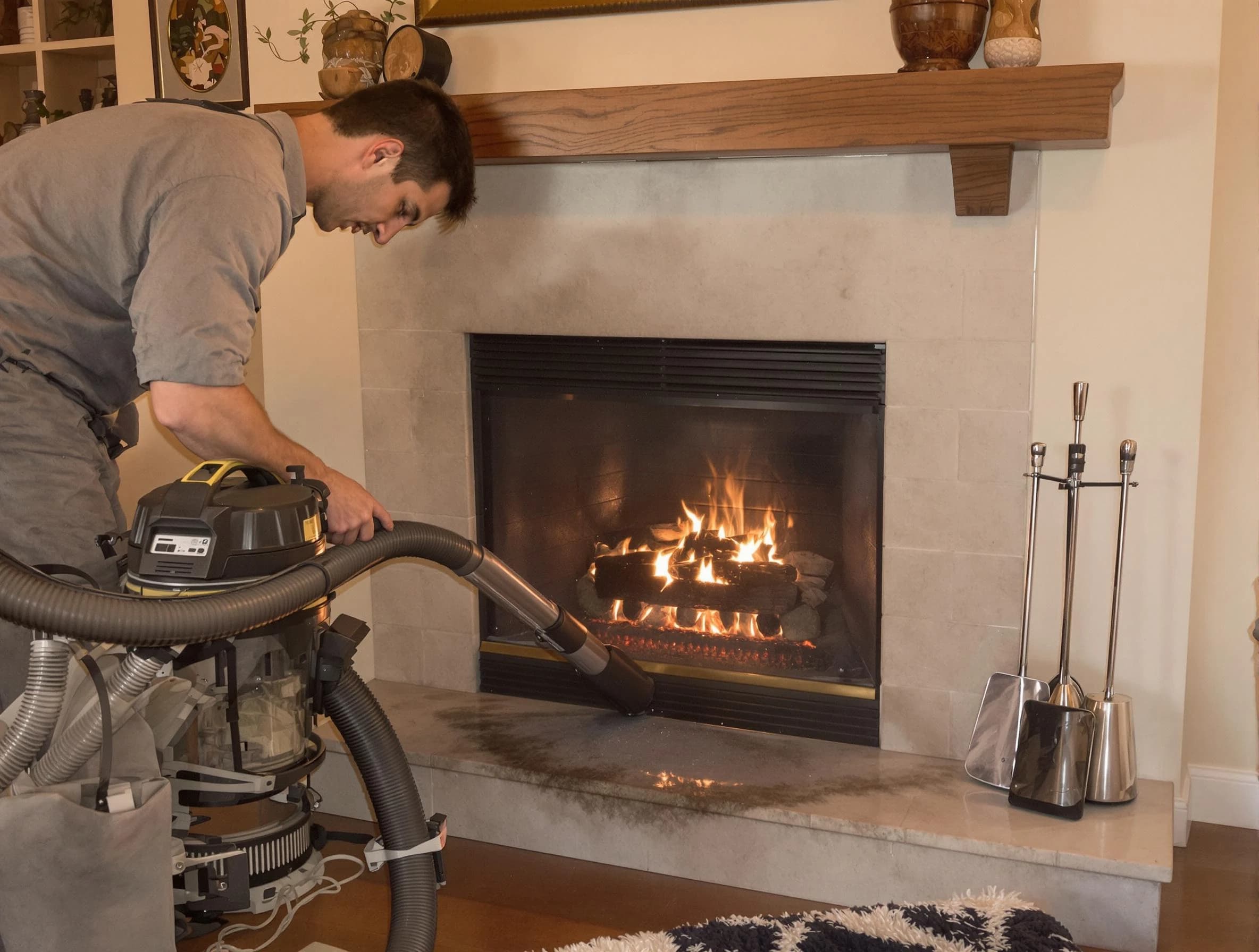Routine fireplace upkeep by Richmond Chimney Sweep in Richmond, VA