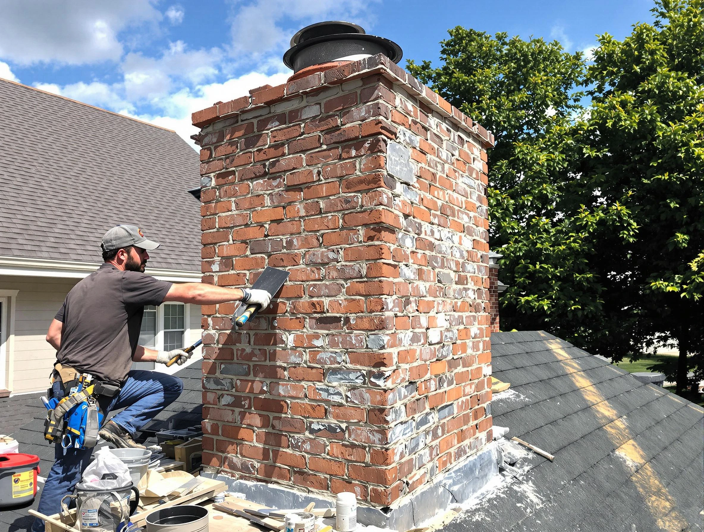 Completed chimney rebuild by Richmond Chimney Sweep in Richmond, VA