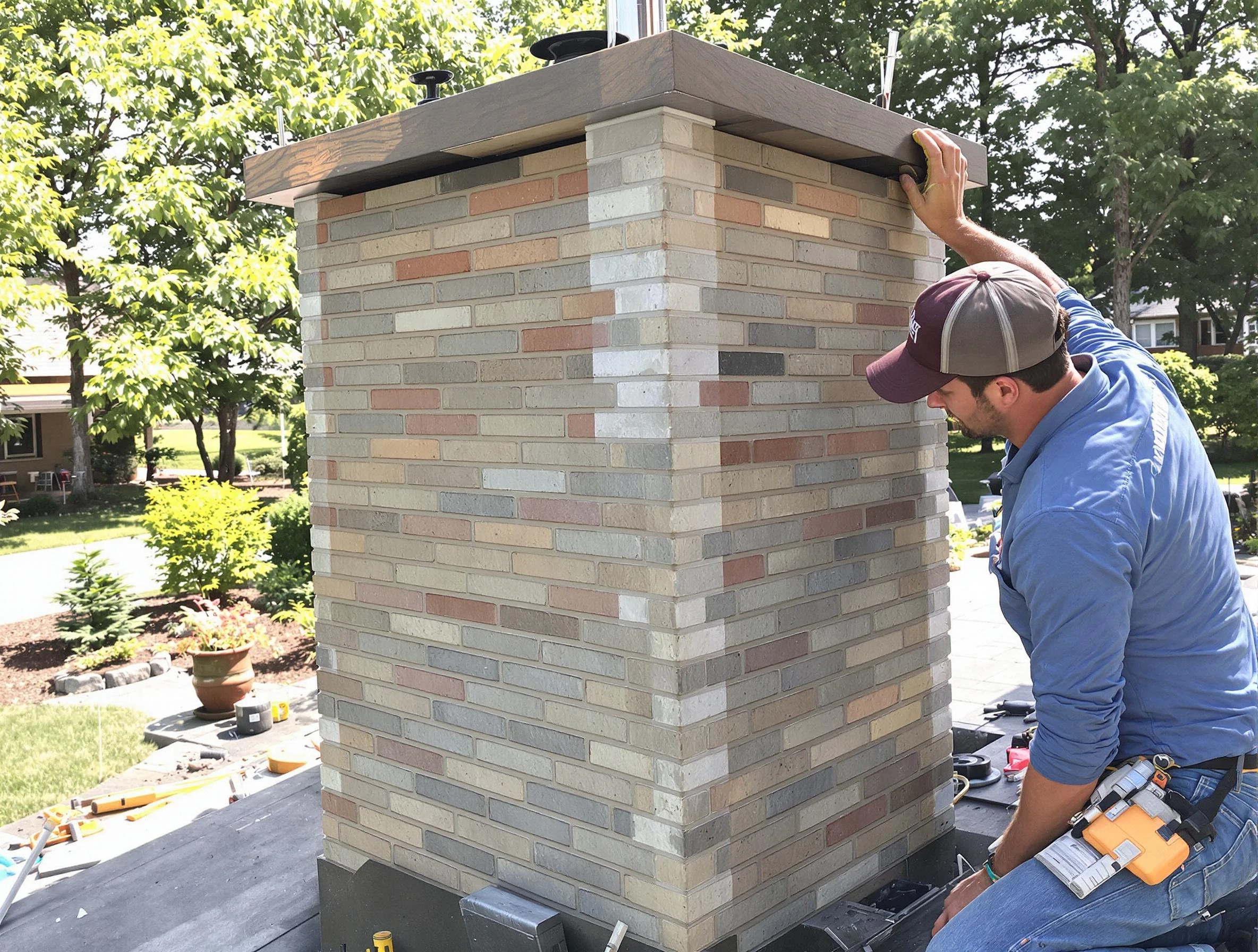 Richmond Chimney Sweep completing a modern chimney remodel in Richmond, VA