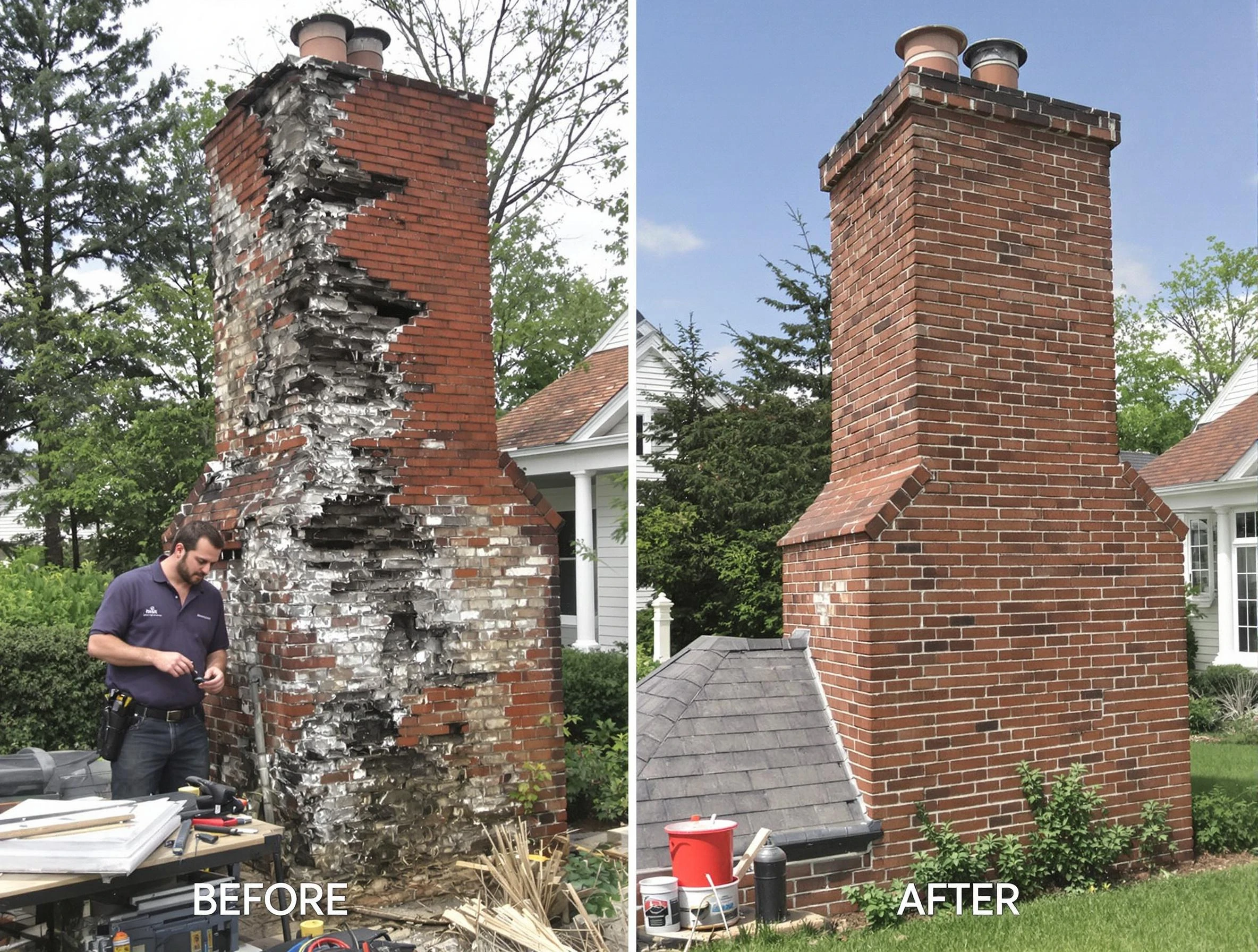Richmond Chimney Sweep performing a full chimney restoration in Richmond, VA