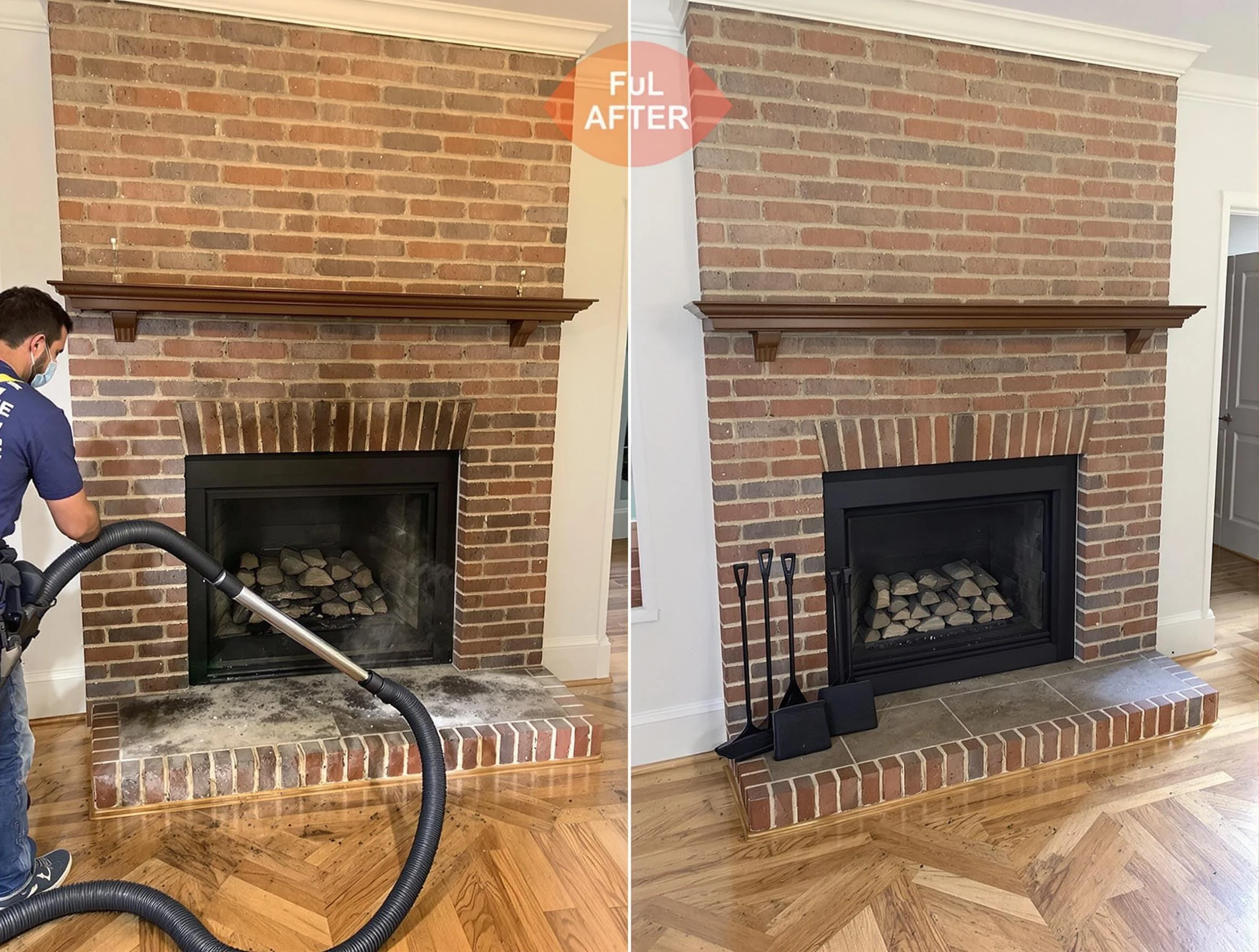 Richmond Chimney Sweep carefully sanitizing a fireplace in Richmond, VA
