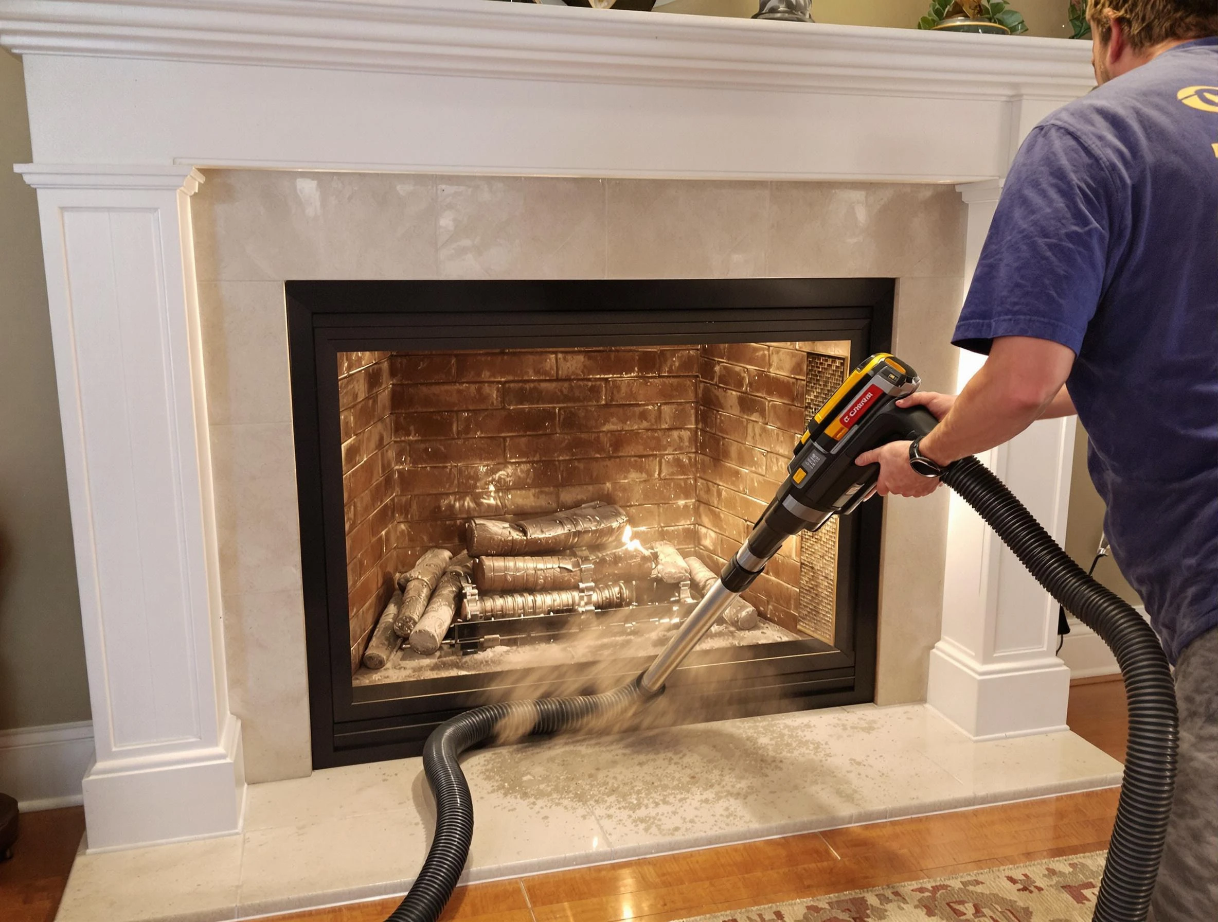 Fireplace cleaning performed by Richmond Chimney Sweep in Richmond, VA