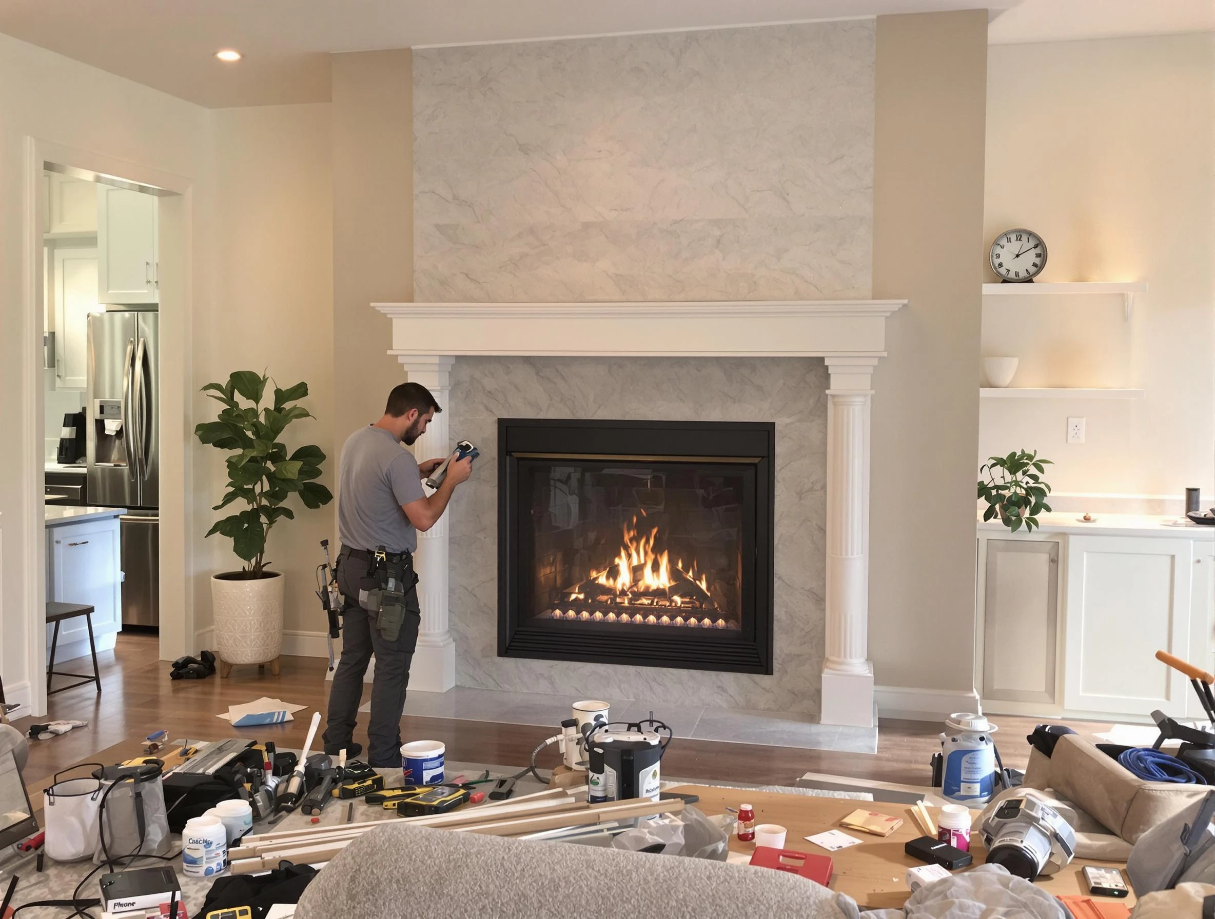 Newly installed fireplace by Richmond Chimney Sweep in Richmond, VA