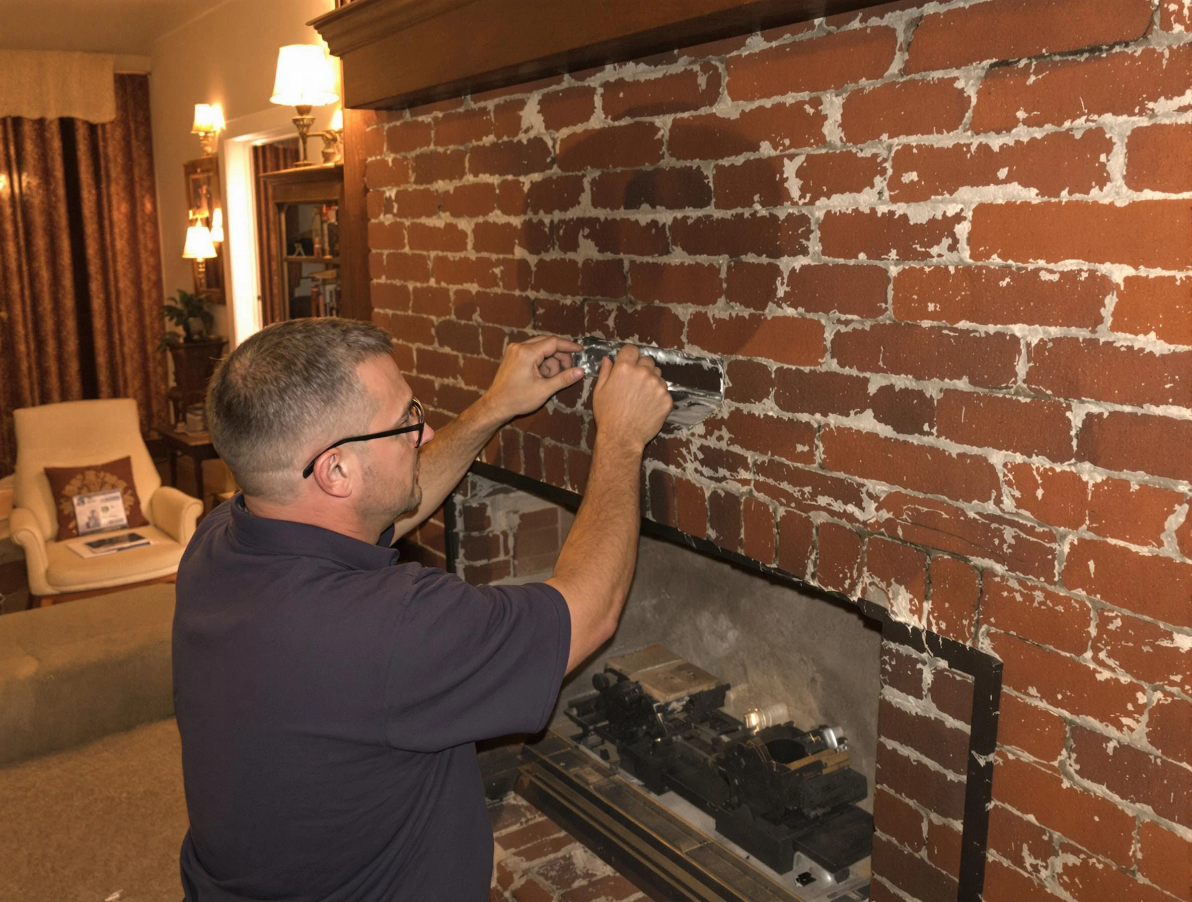 Richmond Chimney Sweep expert fixing a fireplace in Richmond, VA